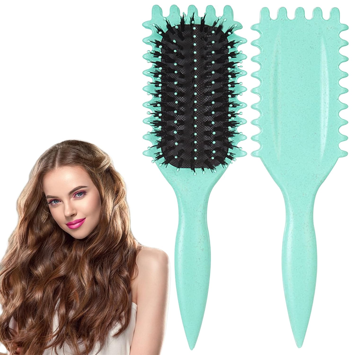 Curl Defining Hair Brush, 2025  Boar Bristle Styling Brush For Curly Hair, Shaping & Defining Curls For Women 8