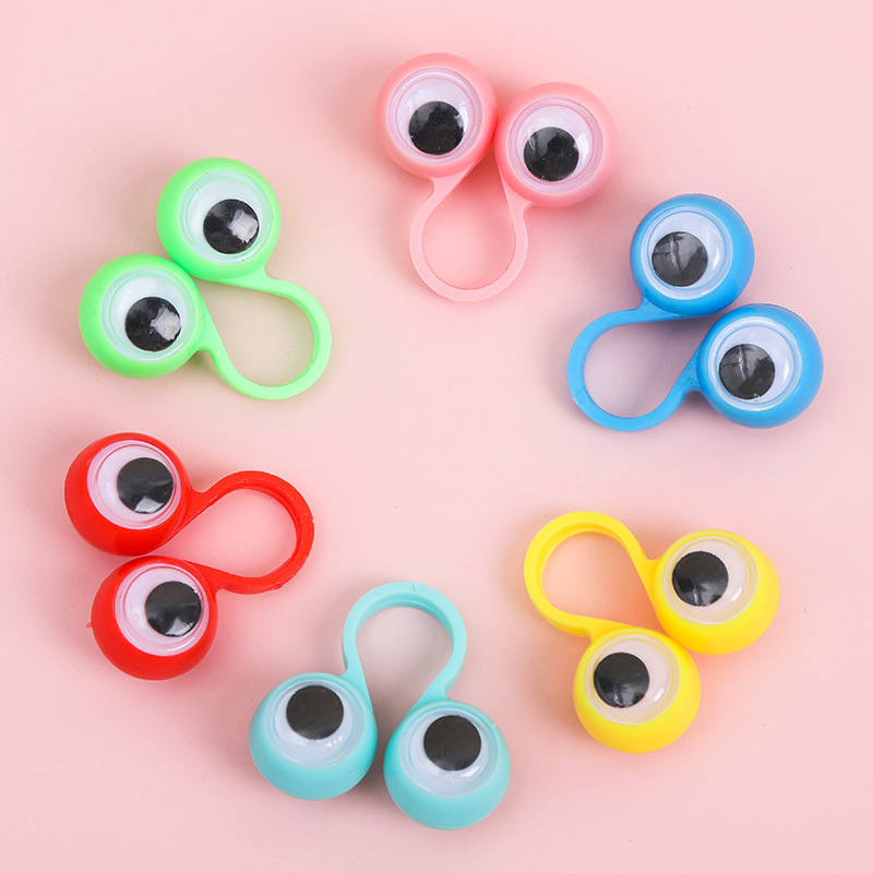 Title 1, Halloween Trick Finger Plastic Moving Eye Ring Toy