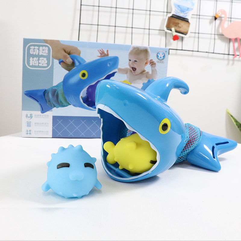 Title 2, Cartoon Animal Bath Toy Shark Fishing For Small...