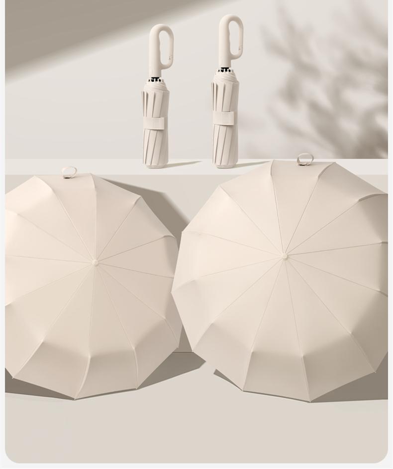 Fully Automatic Foldable Travel Umbrella  Lightweight, Windproof, Portable, Black Sun Rain Use, Auto Open Close,Self-pickup Only. image 17