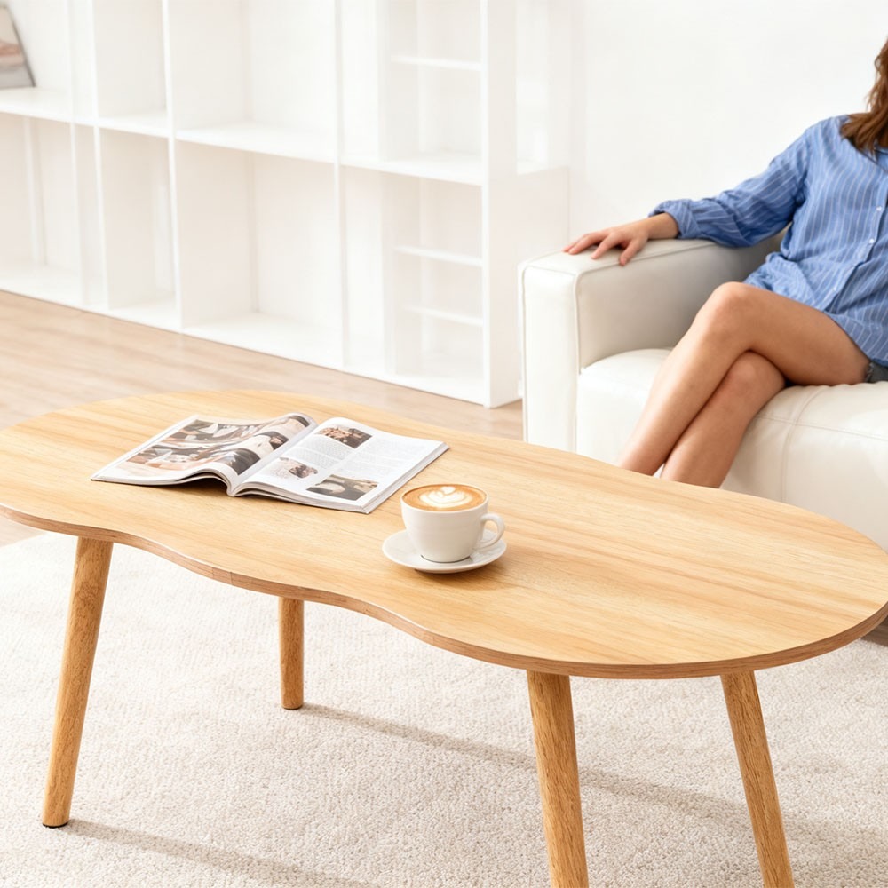 Natural Wooden Coffee Table For Living Room Modern Sofa