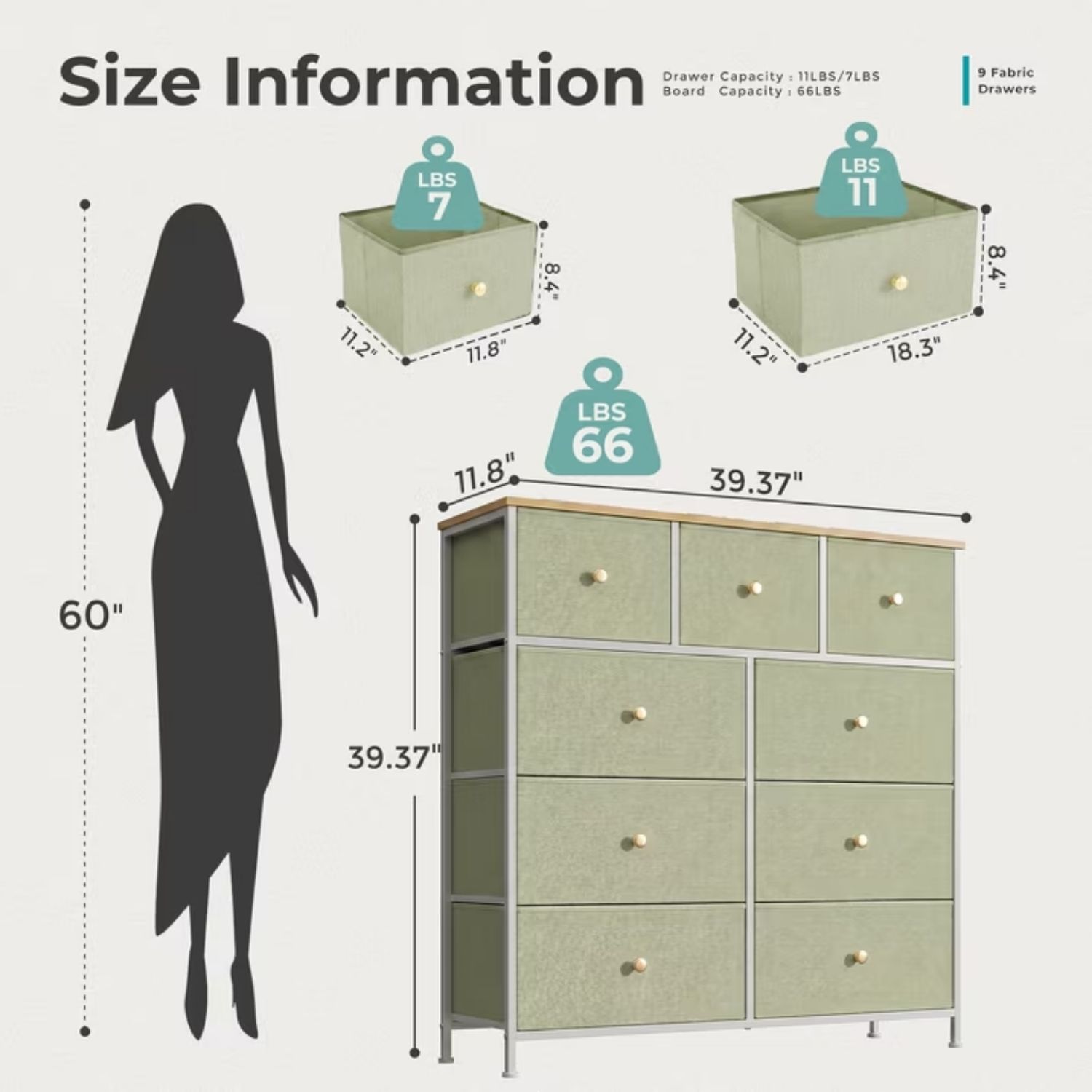 Fabric Dresser For Bedroom, Chest Of Drawers Organizer Storage Cabinet For Closet And Entryway image 13