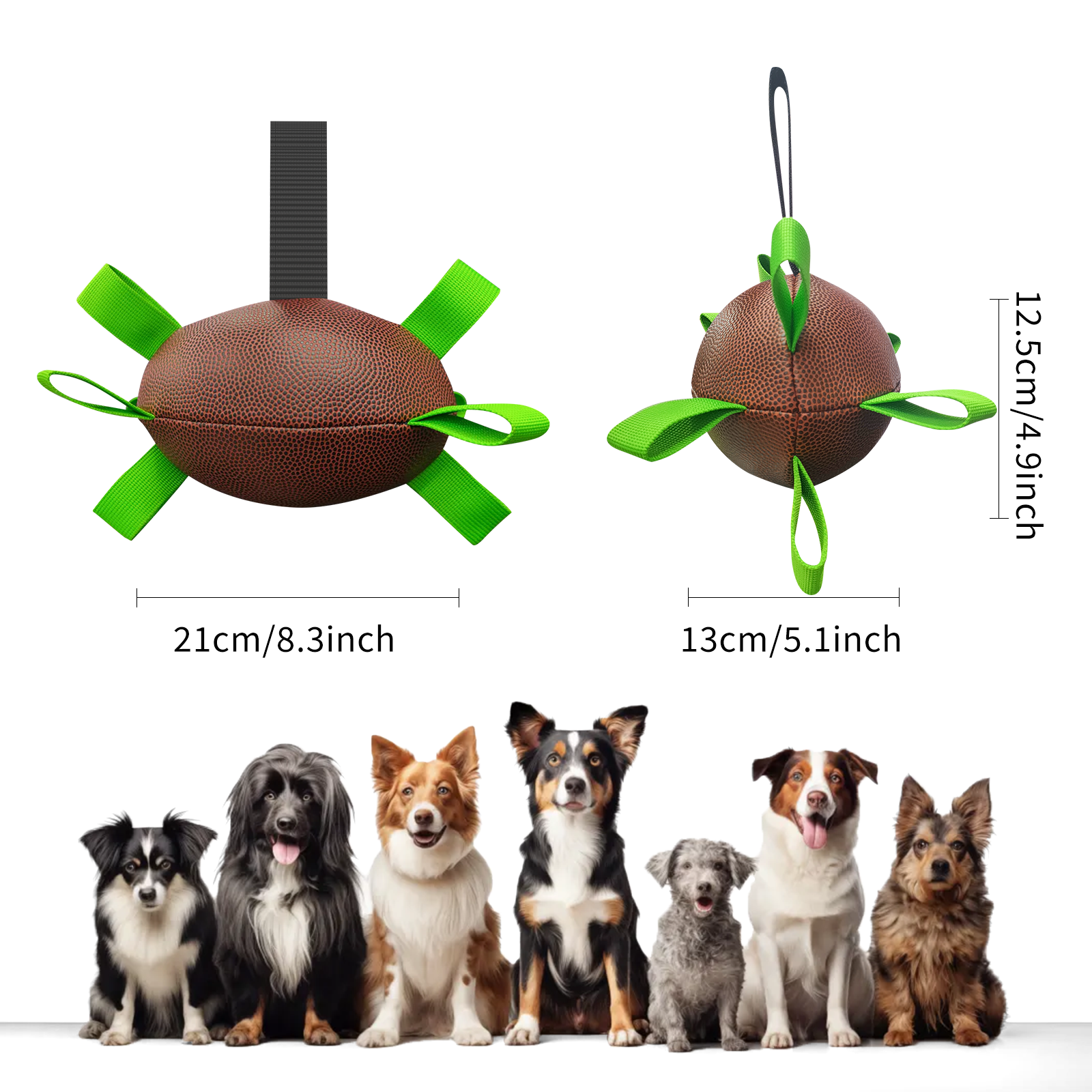 Dog Rugby Football Interactive Toy for Small/Medium Breeds.