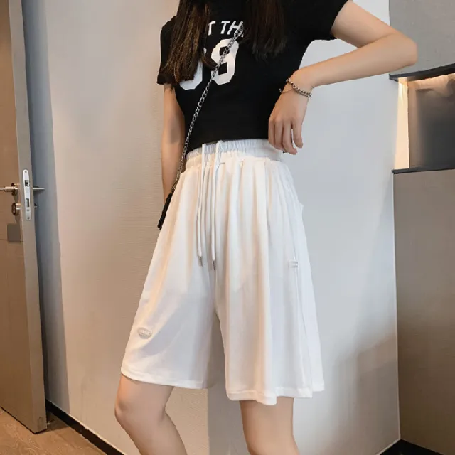 Ice Silk Casual Wide leg Shorts Women Summer Loose White - Shop at LoveMi