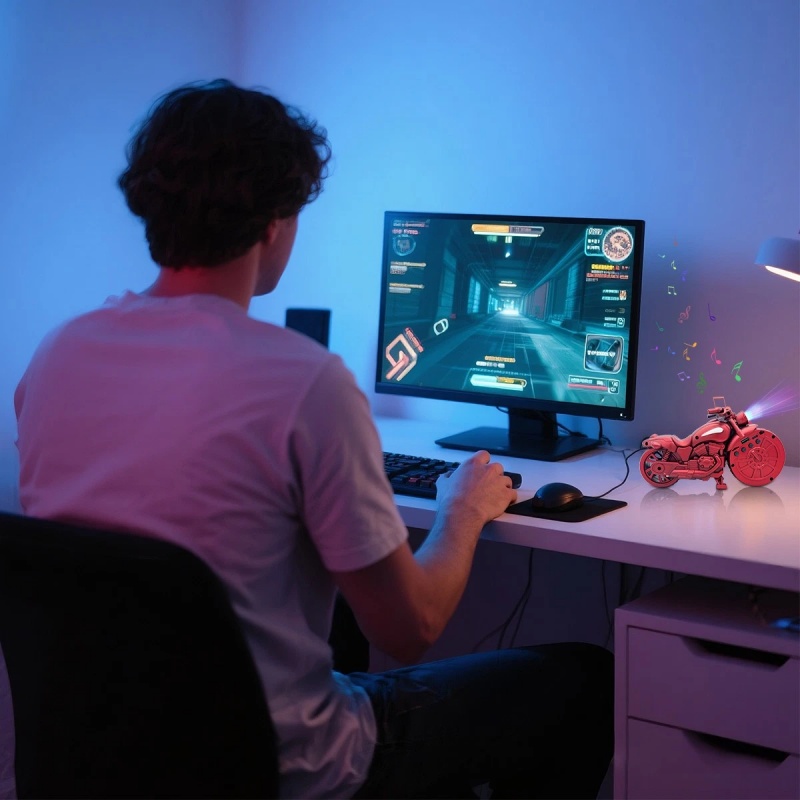 Retro Design Portable Bluetooth Speaker Motorcycle Replica TF Card LED FM Radio 14