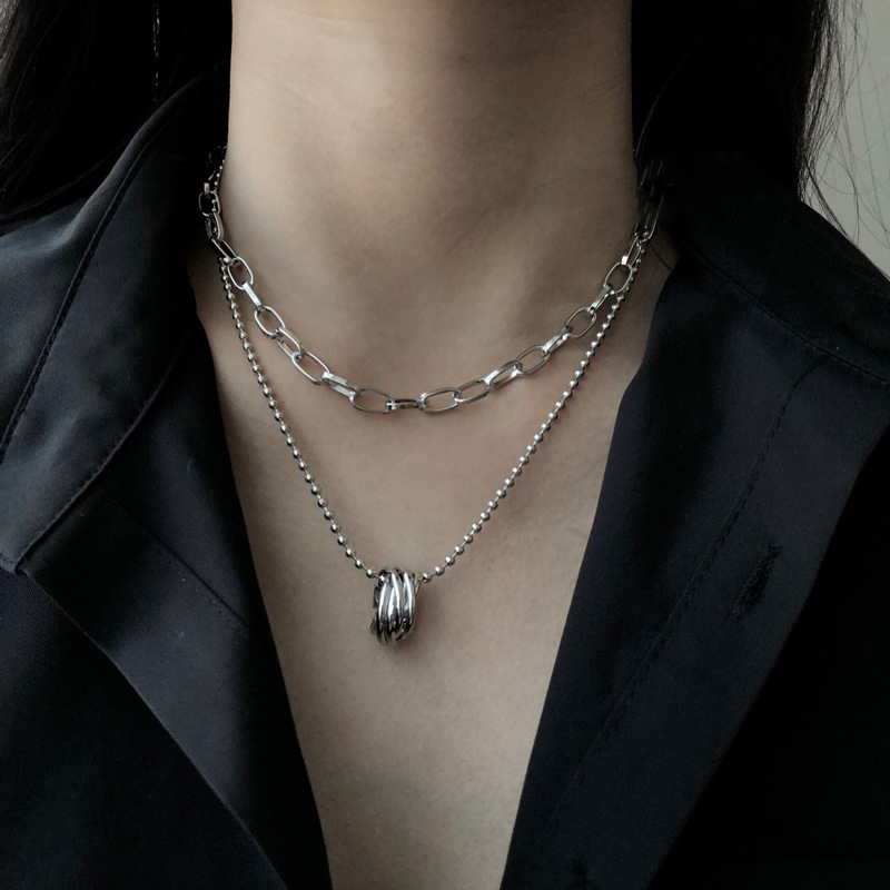 Cold Wind Geometric Multilayer Clavicle Chain