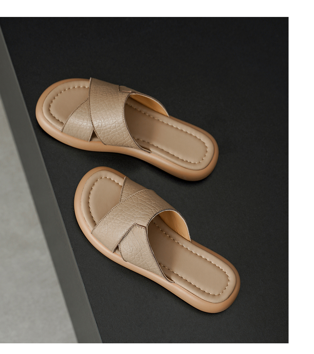Women's Handmade Sheepskin Platform Slides Full View – Sarah Express