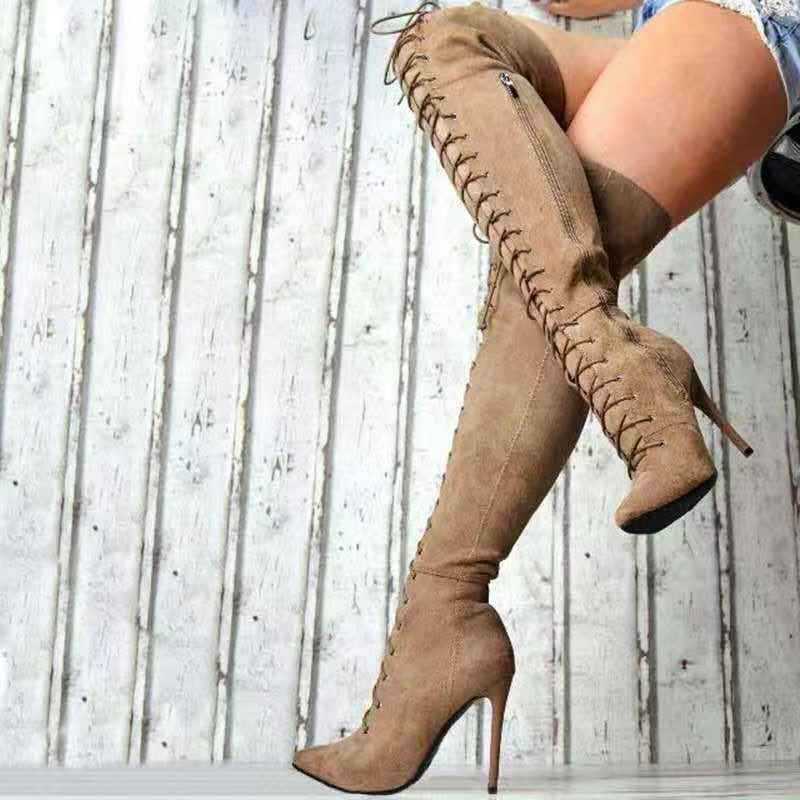 Title 2, Botas de moda para mujer, altas y de ante, con ...