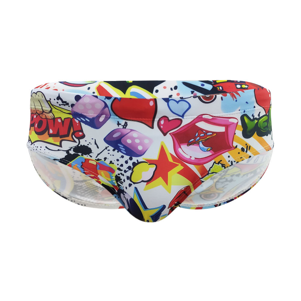 Cartoon Doodle Fashion Men's Swimming Briefs