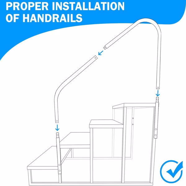 RV Stairs 4 Step Ladder,RV Steps Anti-Slip,Hot Tub Steps With Handrail,660 Lbs RV Ladder For 5th Wheel RV,Mobile Home Stairs — foto 6