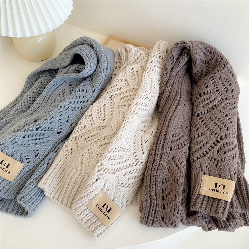 Women's All-match Earth Color Knitted Woolen Scarf