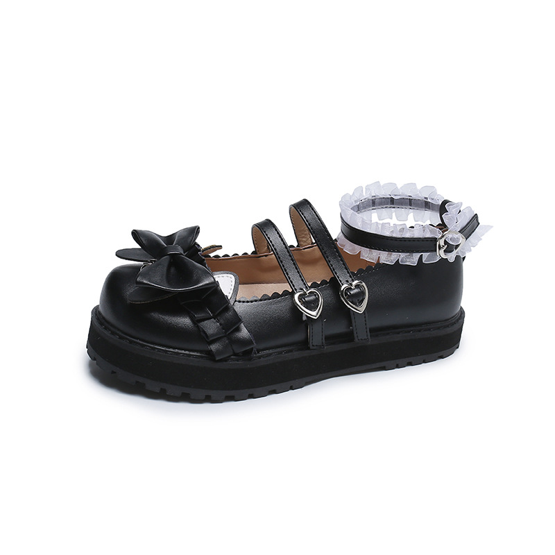 Round Toe Bow Lolita Jk Small Leather Shoes