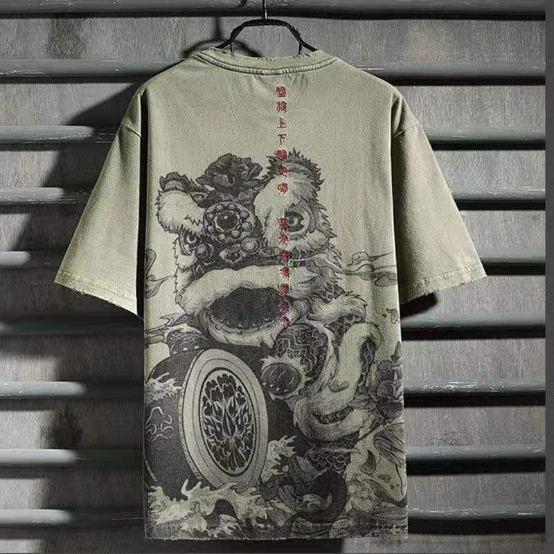 National Tide Chinese Embroidered Cotton Short Sleeve