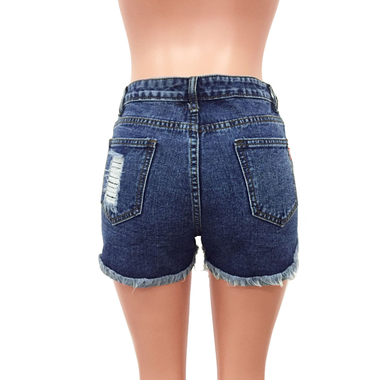 Title 6, Shorts jeans bordados em tecido de alta elastic...