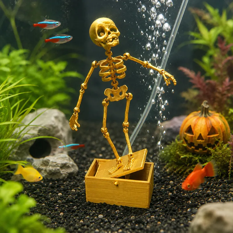 Gold Skeleton Aquarium Decoration