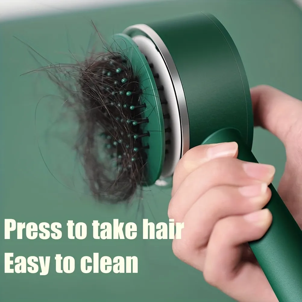 One-key Self-cleaning Hair Brush For Women Curly Hair Brush Anti-Static Airbag Massage Comb Airbag Massage Scalp Comb Professional Detangling One-key Self-cleaning – image 10