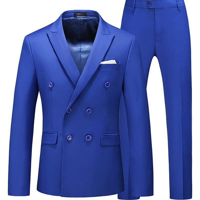 Men 2 Pieces Slim Fit Casual Tuxedo Suit Male Suits Set - Picture 6 of 16