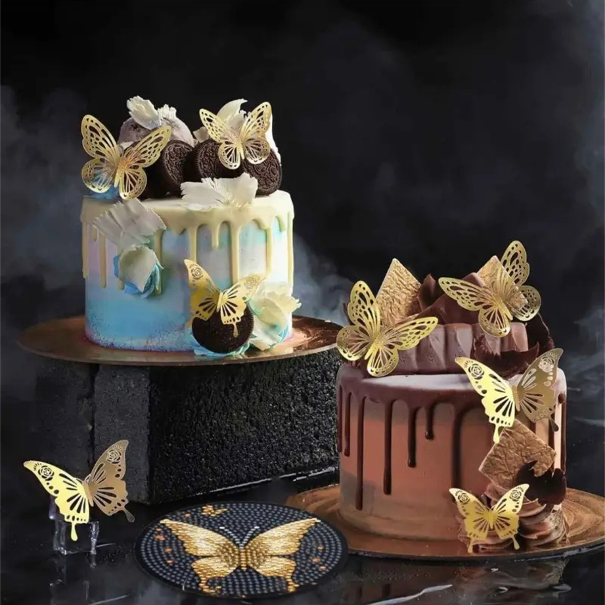 Diamond Art Drawing Coaster With Bracket, DIY Butterfly Pattern Diamond Art Coaster, Suitable For Adults And Beginners Diamond Drawing Kit, Diamond Kit Craft Supplies, Exquisite Gifts For Fri