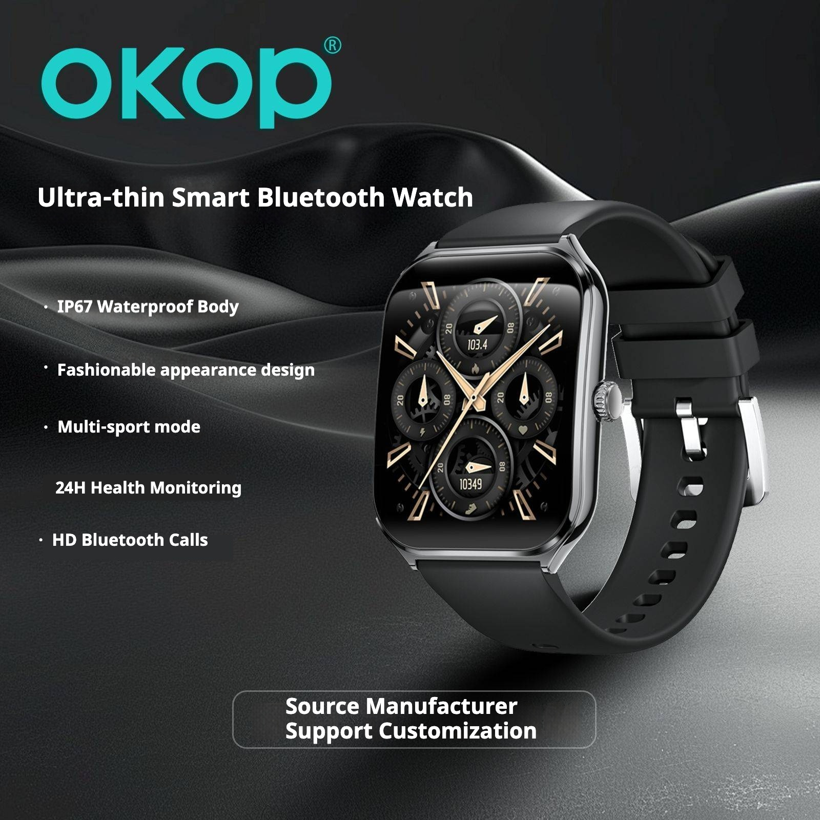 KP-S102 Best Selling Smartwatch Bluetooth Calling Blood Pressure Monitor Pedometer Curved Screen Narrow Bezel Waterproof Sports Watch In Stock 3