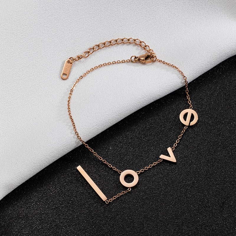 Women's Titanium Steel LOVE Bracelet Anklet