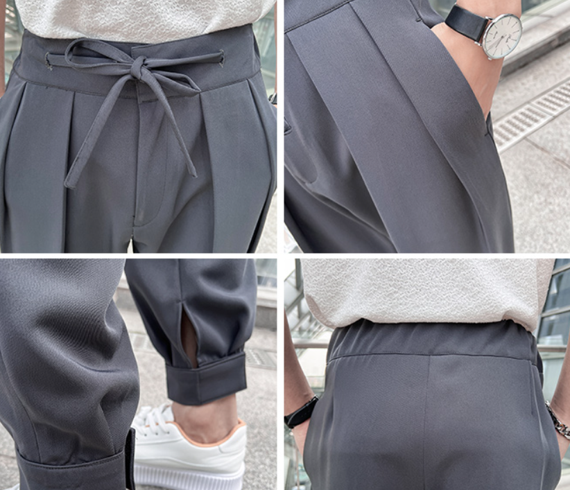 Title 1, Elastic waist slacks with Velcro straps provide...