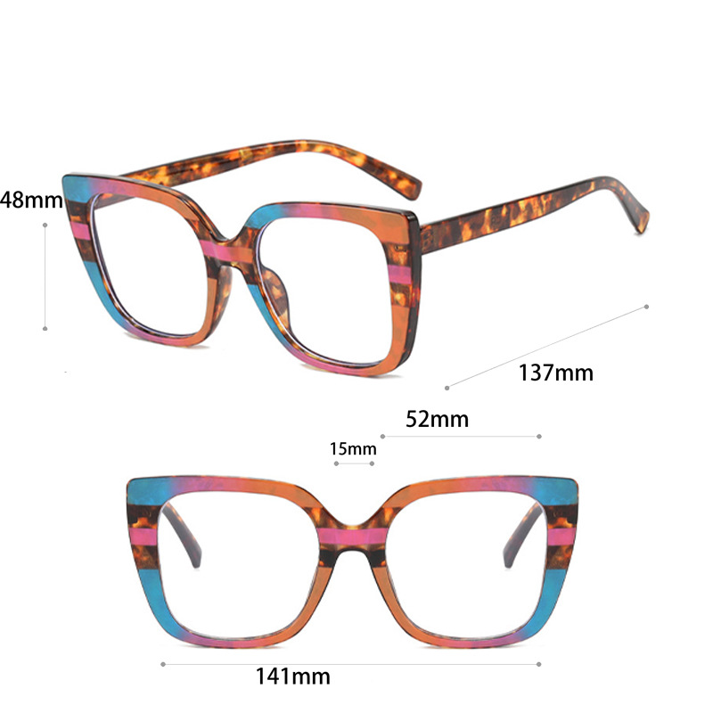 Title 1, Leopard Print Frame Plain Glasses Anti Blue-ray