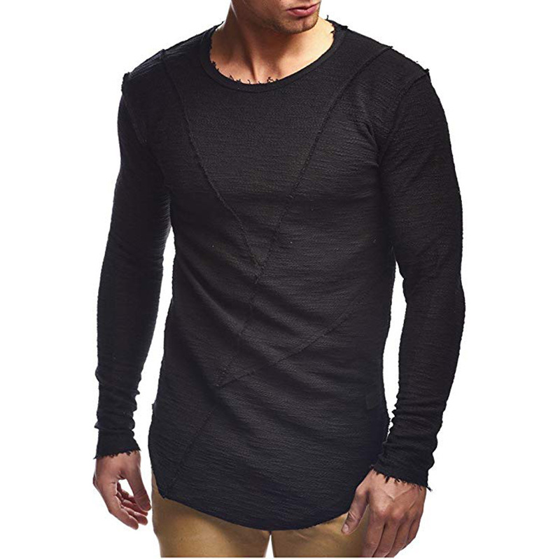 Men's Youth Long Sleeve Snowflake Dot Panel T-Shirt