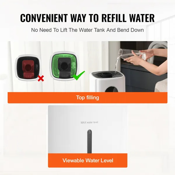 VEVOR Commercial Humidifier, 5.5 Gal 21L 40.6 Oz H Cool Mist Output, Industrial Air Vaporizer For Large Room Up To 1291.7 Sq Ft,Top Refill Humidifier W 12-Hour Timer For Whole House,Greenhouse, Plant