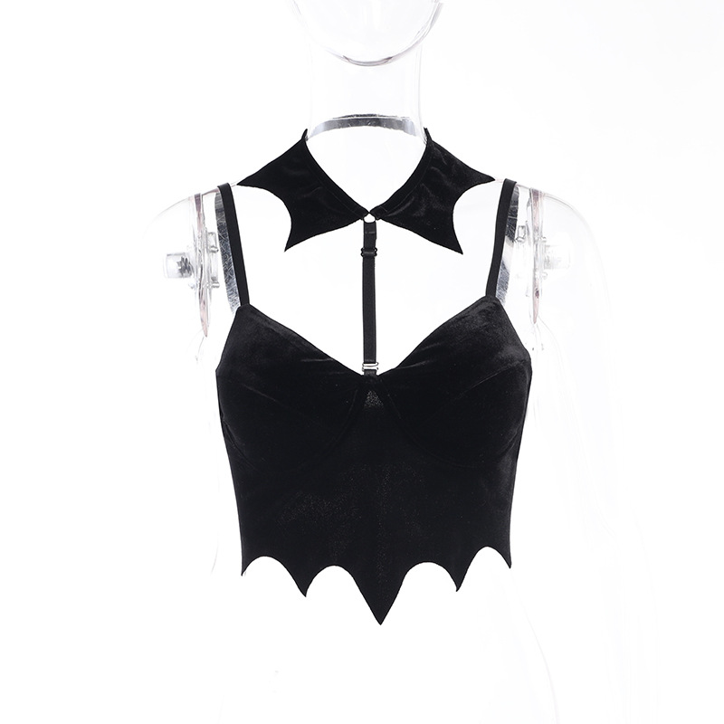 Title 6, Dark Style Suspender Short Bat Halter Vest