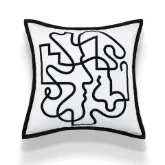 Living Room Sofa Velvet Printing Pillow Cushion Cover - Printing Art Line - View 1