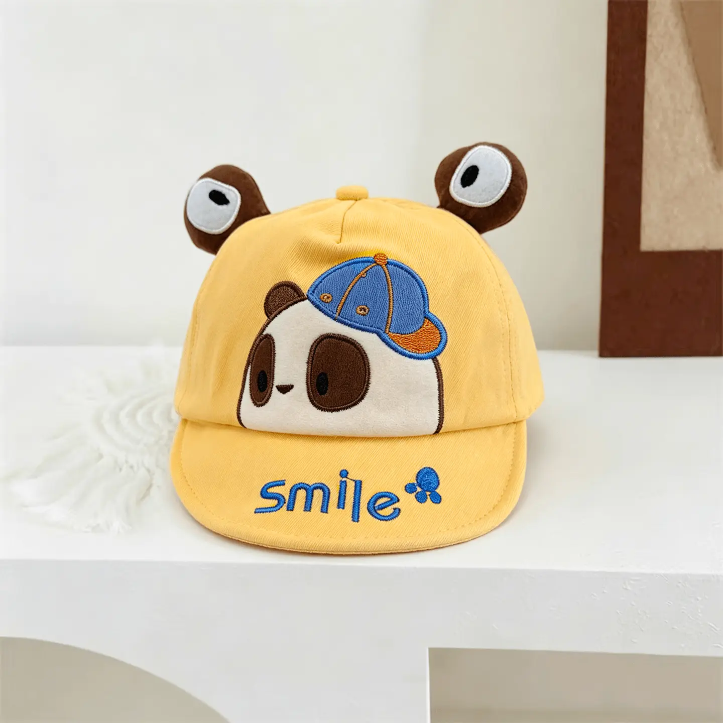 Three-dimensional Big-eyed Panda Baby Soft Brimmed Baseball