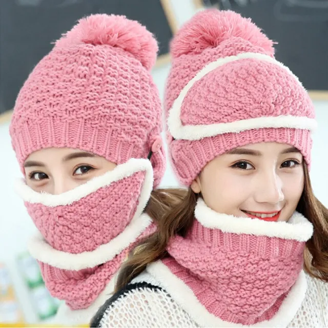 Four Piece Set Of Bib Mask And Gloves Pink - Shop at LoveMi