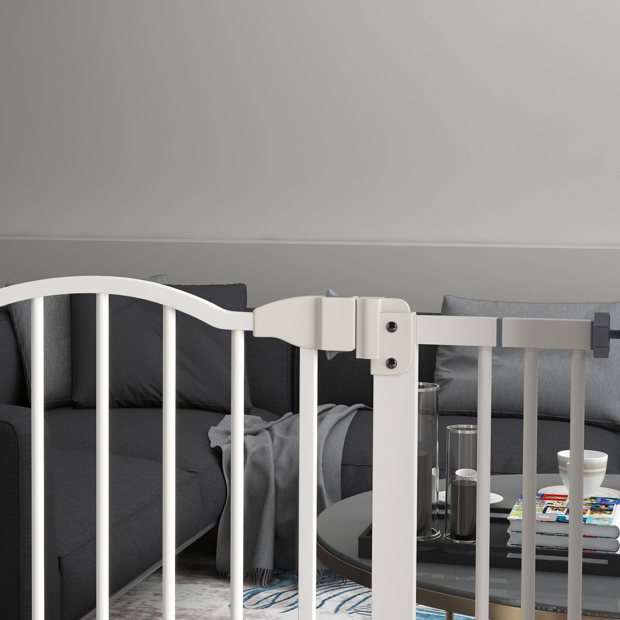 Metal Material, 74-80cm Adjustable Pet Safety Door With Automatic Closing — image 7