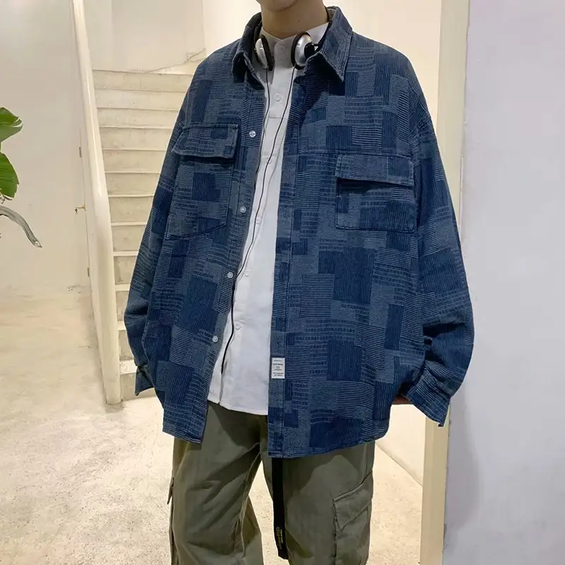 Men's Spring And Autumn Korean Style Trendy Ethnic Style Handsome Casual Shirt