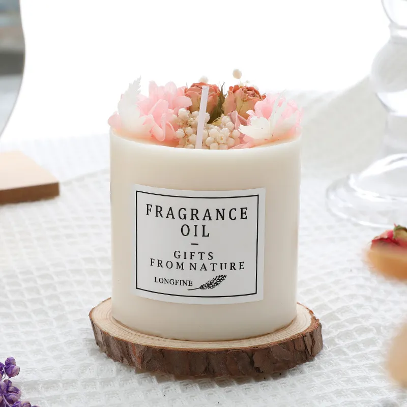 Dried Flowers Decor Romantic Candles – image 2