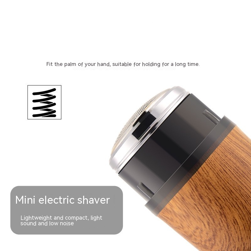 Title 3, Wooden Mini Portable Rechargeable Electric Shaver