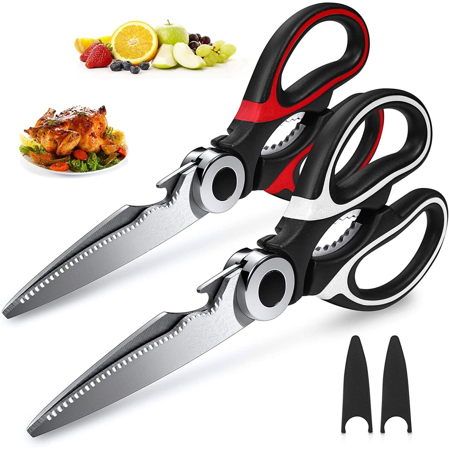 Heavy Duty Kitchen Shears for Cooking Meat. we ship only inside the US, USPS First Class Package 2 Day Handling , 2-5 Day Shipping. 2 PACK - Ultra Sharp Premium Heavy Duty Kitchen Shears- Ultimate Heavy Duty Scissors for Cutting Chicken, Poultry, Fish, Me