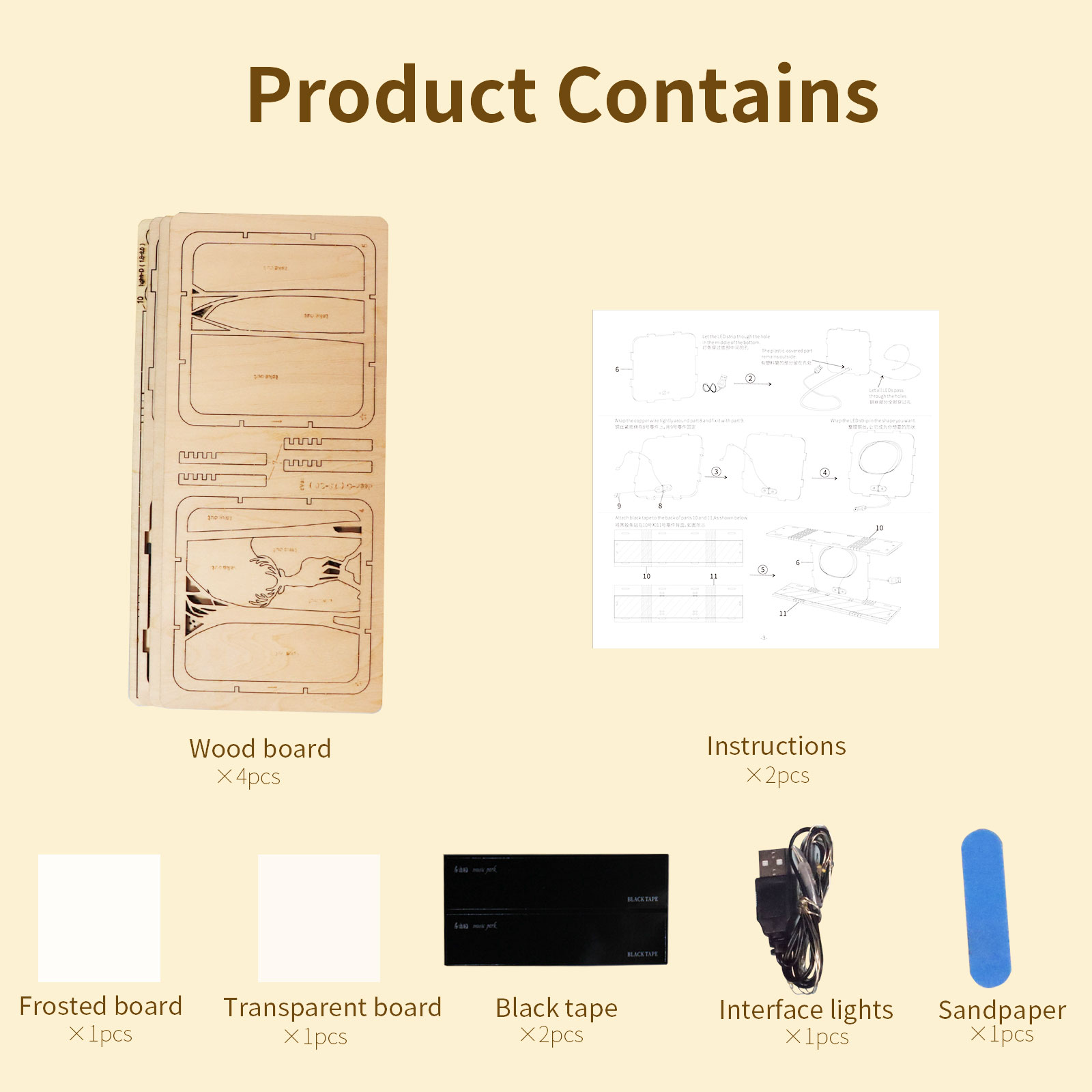 Sales Are Prohibited On The TEMU And SHEIN -MUSIC PARK 3D Wooden Puzzles Elven Deer Model Kit Night Lights Desk Decorations Birthday Christmas Gifts For Women Age14 — view 3