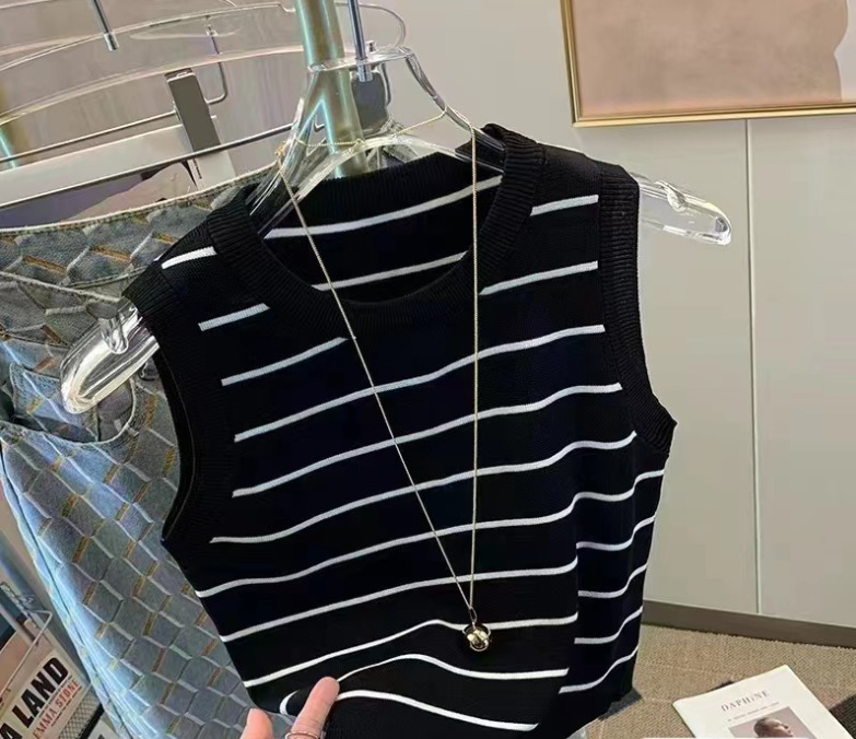 Anti-slip Striped Knitted Camisole Women's Clothing