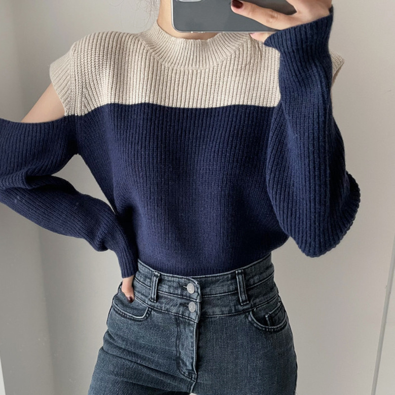 Women's Autumn Temperament Round Neck Pullover Loose Long-sleeved Sweater