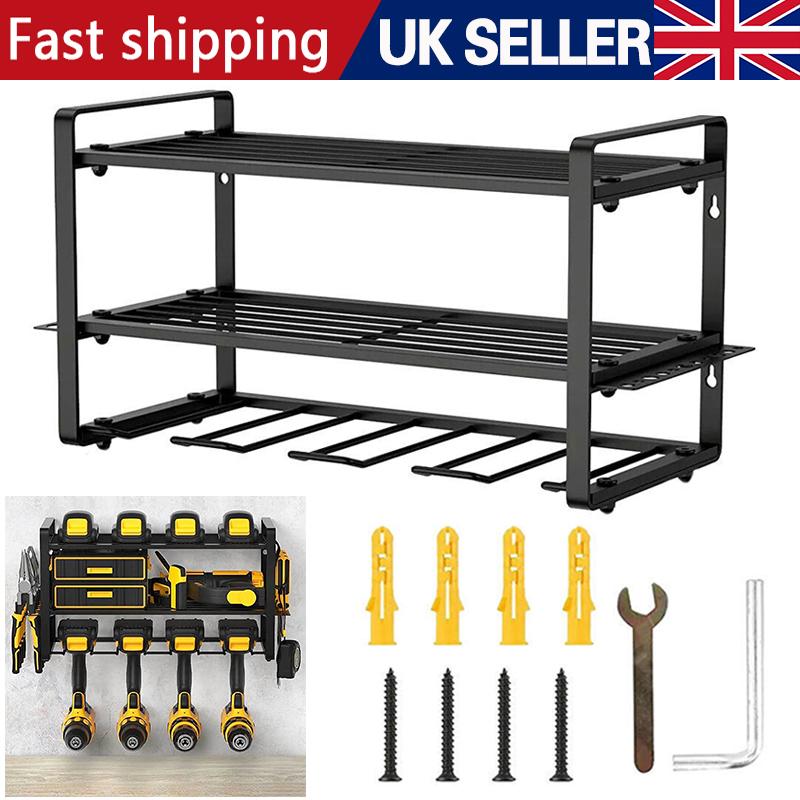 Power Tool Storage Electric Drill Rack Wall Mount Workshop Garage Tool Organizer