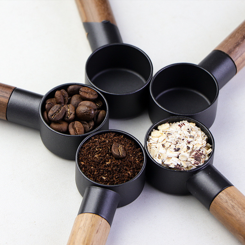 Coffee spoon measuring spoon bean scoop with solid wood