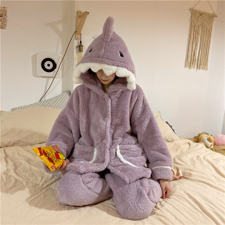 Purple Giant Shark Pajamas Snuggie