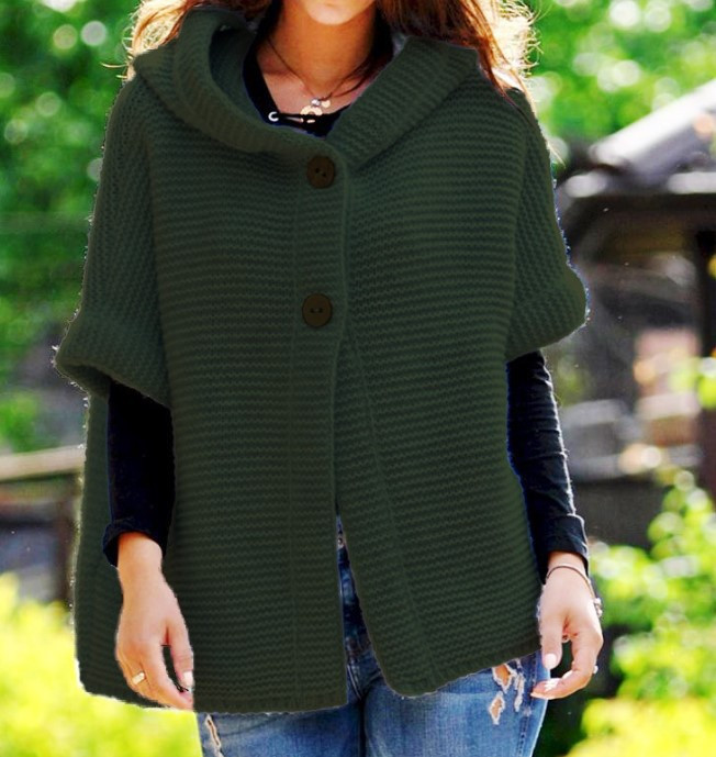 Title 8, Sweater ladies fall/winter loose knit hooded sw...