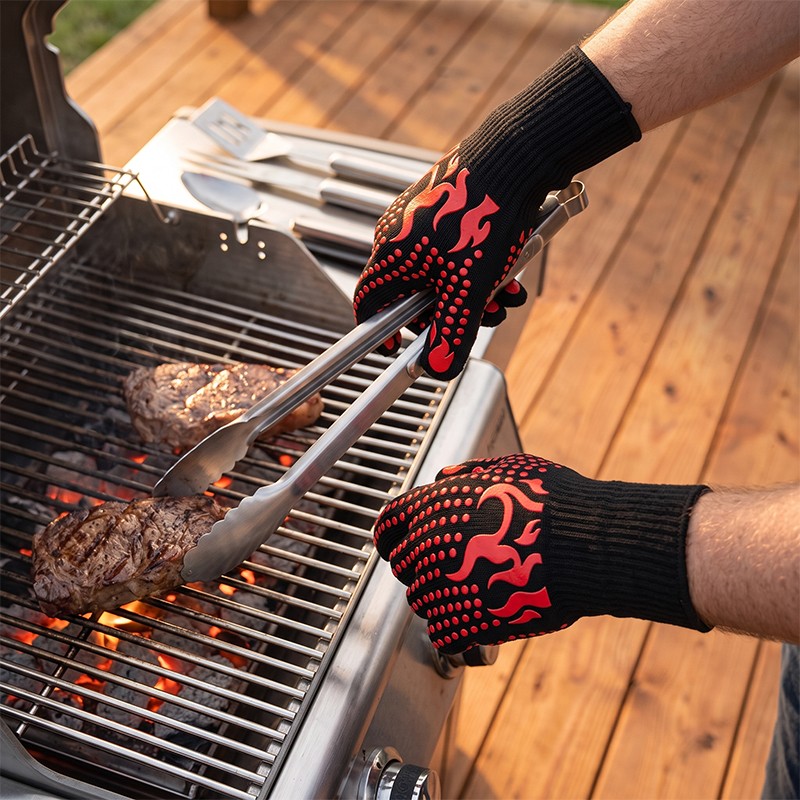 Oven Gloves BBQ - Pizza Extreme Heat Resistant, Food Grade Kitchen Grill — image 8