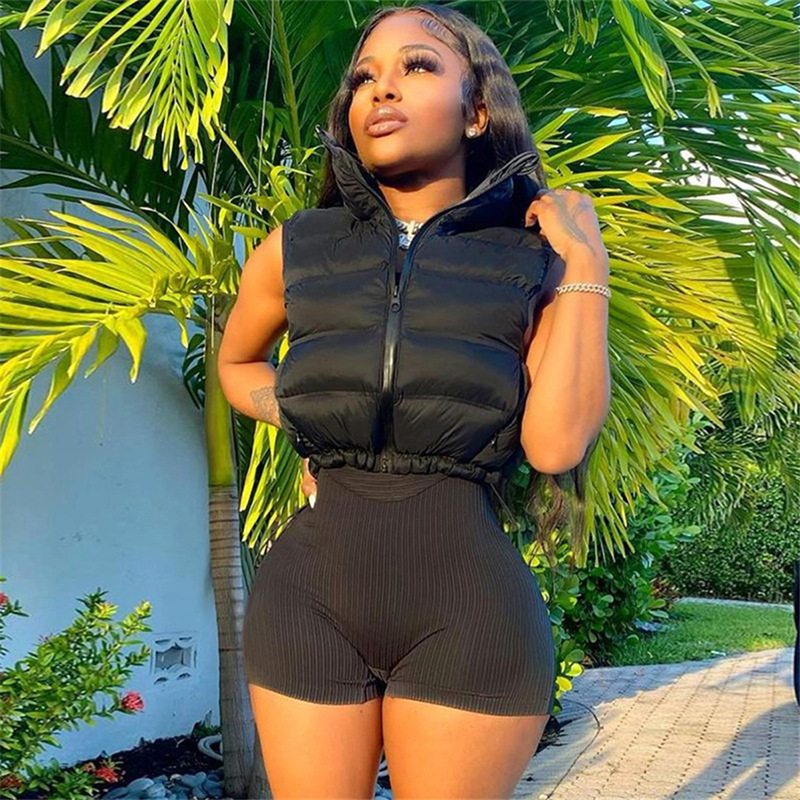 European And American Style Casual Simple Cotton Vest Loose And Thin Solid Color Sleeveless Jacket