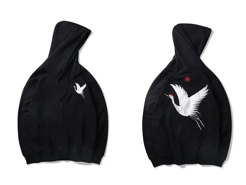 Printed Fleece Men's Hooded Hip Hop Harajuku Sweatshirt