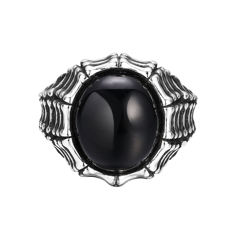 Men's And Women's Rings Index Finger With Opening Thai Silver Vintage Distressed Ornament