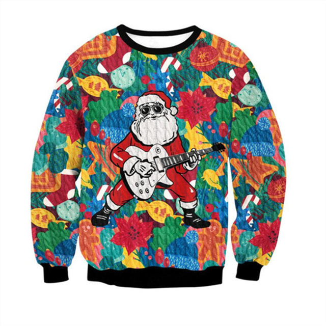Cartoon Digital Printing Pullover Round Neck Sweater