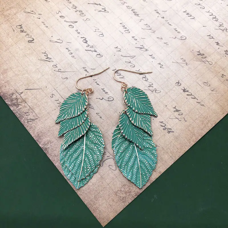 Leaf Earrings 925 Plain Tremella Hook